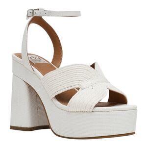 Dv Dolce Vita Women's Waylan Raffia Platform Dress Sandals White Size 9 1/2